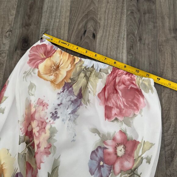 Vintage floral chiffon flowy cottagecore coquette skirt - Picture 4 of 5